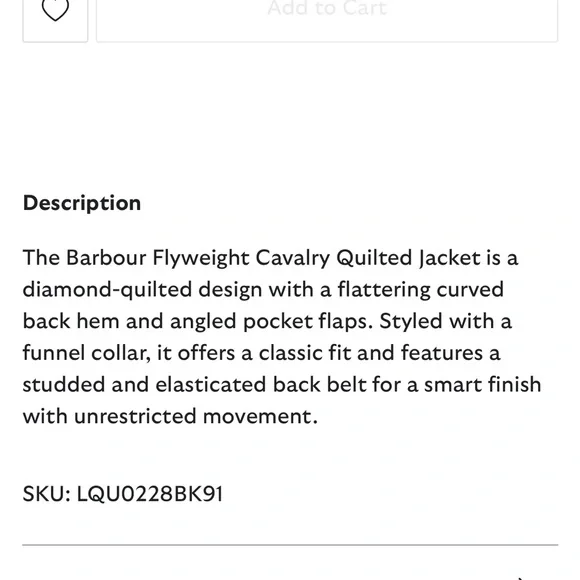 Barbour Black Quilted Belted Puffer Jacket - Picture 4 of 13